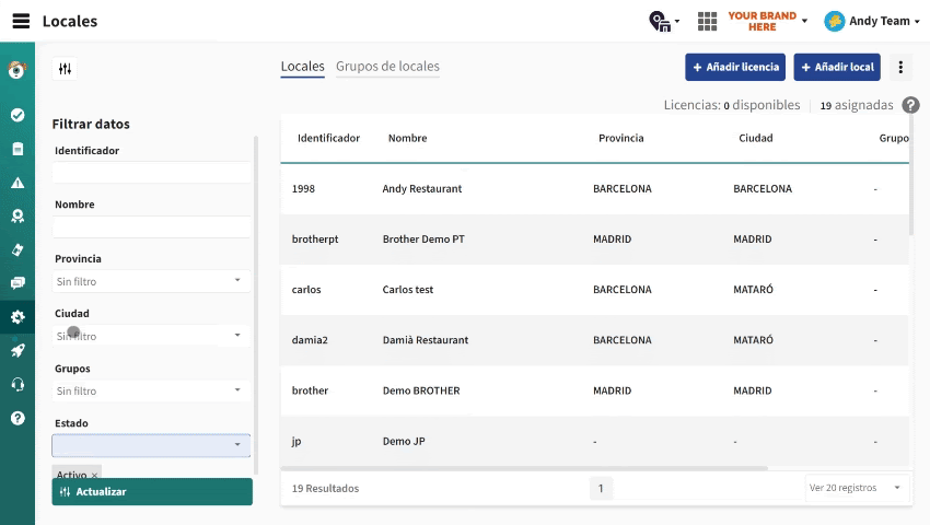 Descarga fácil de datos de locales para mayor productividad en equipos de cocina